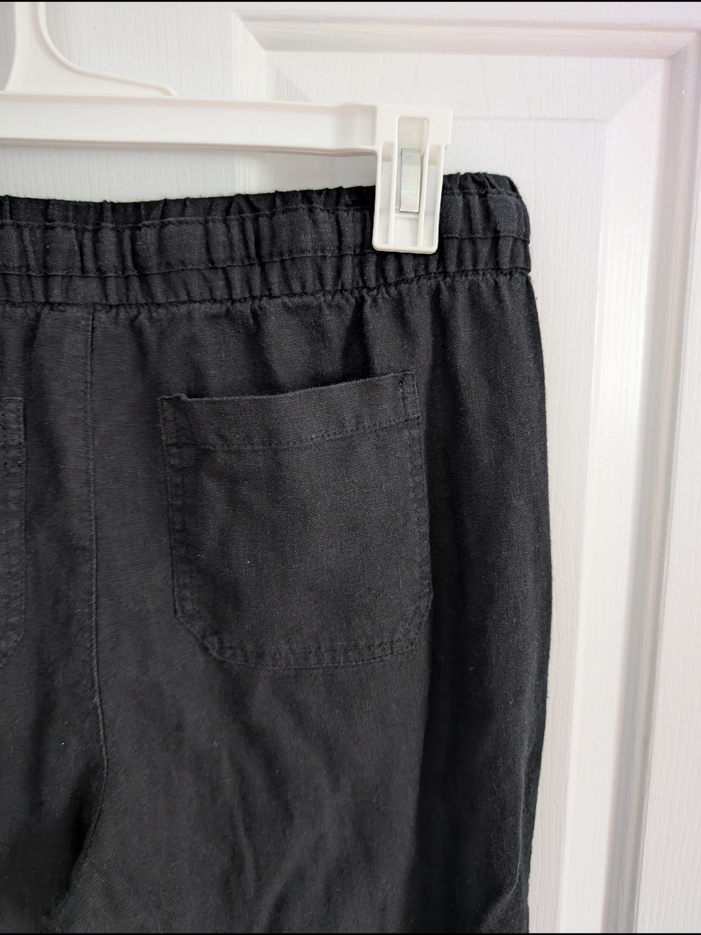 Old Navy Women's Black Drawstring Waist Linen Blend Pants Extra Small - Picture 3 of 7